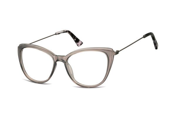 Megabrille Modell AC8A Brille in dunkelgrau transparent - megabrille