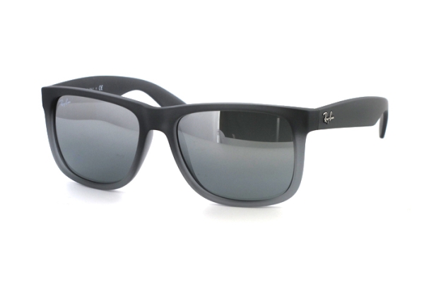 Ray-Ban Justin RB4165 852/88 Sonnenbrille in rubber grey/grey transparent