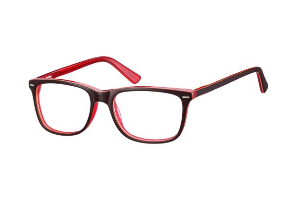 Megabrille Modell A71C Brille in braun/transparent/rot - megabrille