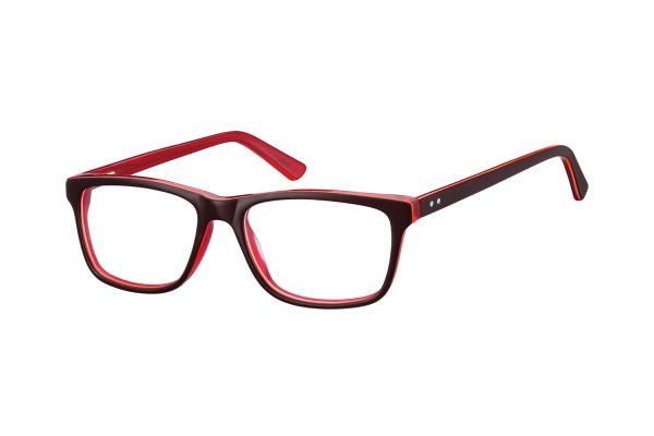 Megabrille Modell A72B Brille in braun/transparent/rot - megabrille