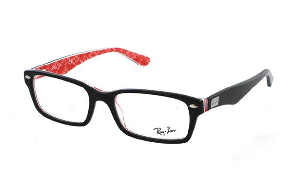 Ray-Ban RX 5206 2479 Brille in schwarz/rot mit Textur - megabrille