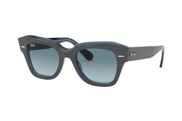 Ray-Ban State Street RB2186 12983M Sonnenbrille in grey on trasparent blue - megabrille