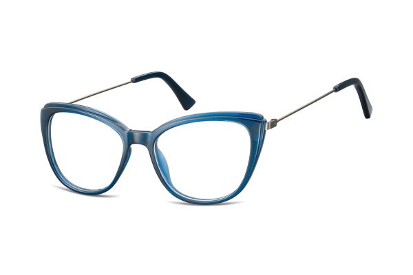Megabrille Modell AC8B Brille in dunkelblau transparent - megabrille